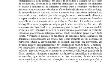 Consumo de alimentos ultraprocessados associado às desordens metabólicas e nutricionais em crianças